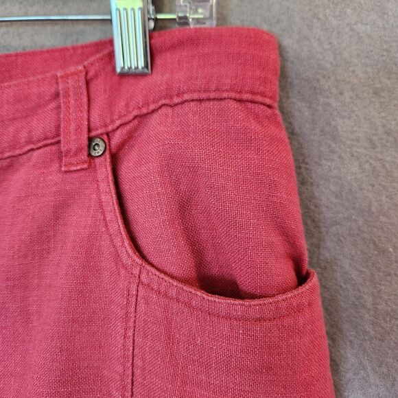 Woolrich Skirt Womens 10 A-Line Wild Cherry Pink Red Modest Academia 100% Cotton - Picture 3 of 9